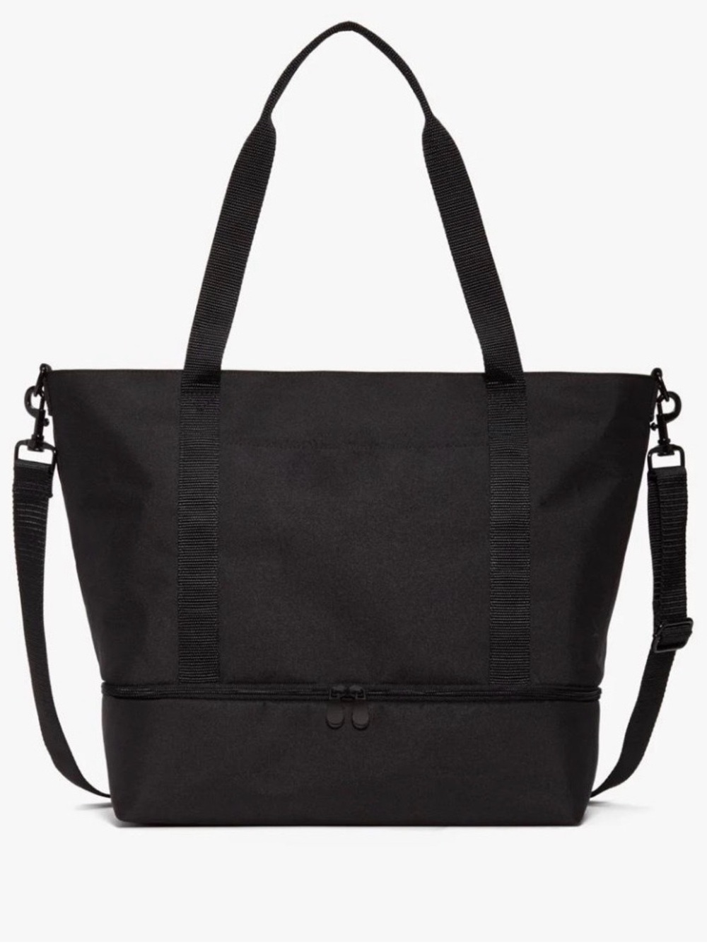 Lo & Sons Black Convertible Tote with Detachable Strap
